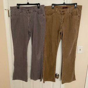 2 Lee One true fit gray corduroy pants juniors 13/14 M